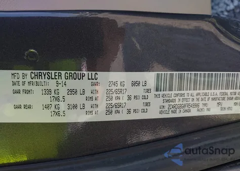 2015 Dodge Grand Caravan American Value Pkg from USA, damaged, VIN 2C4RDGBG0FR549906